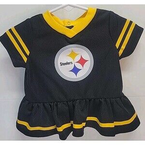 Pittsburgh Steelers Dress Baby Girls Sz 0-3 Months NFL‎ Cheerleader Football